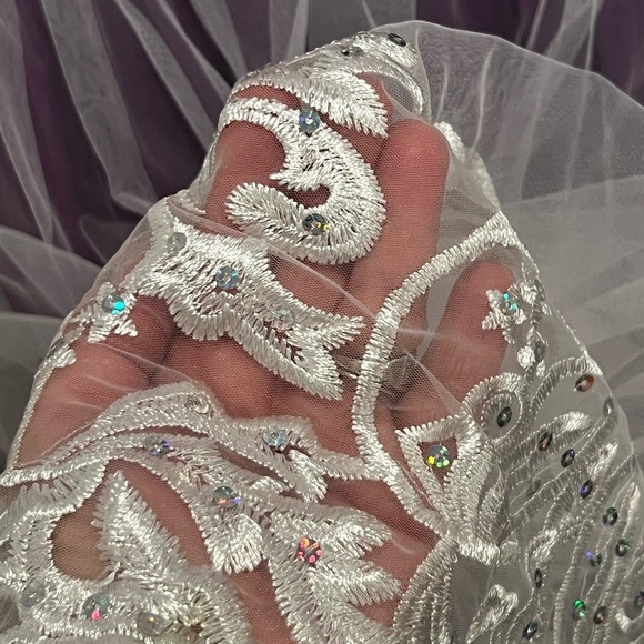 Flower Girl Lace Dress for Kids Wedding Bridesmaid/purple size 7/8 - Picture 4 of 12